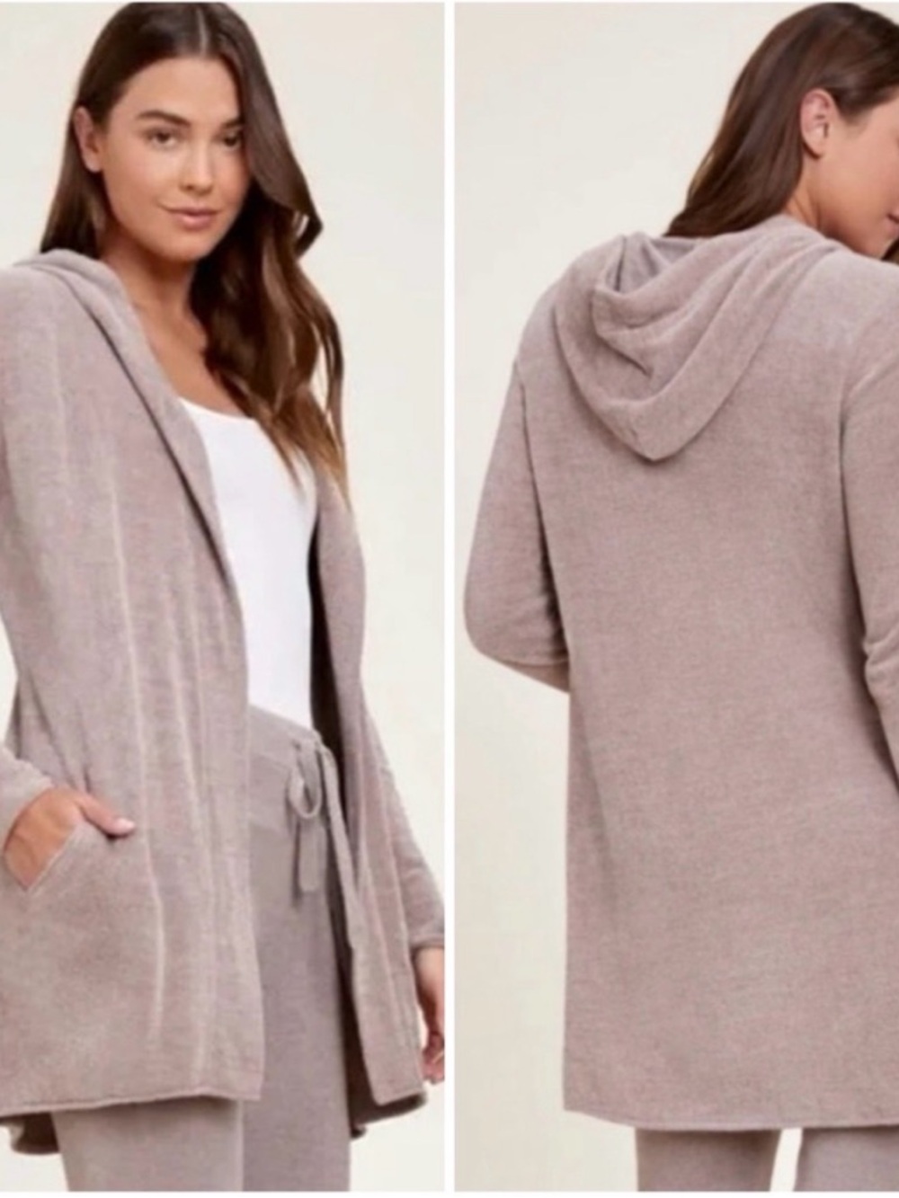 NWOT Barefoot Dreams - M - Beach Rock- CozyChic Ultra Lite Open Front Cardigan